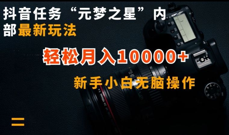 抖音任务“元梦之星”内部最新玩法，新手小白无脑操作，轻松月入10000+【揭秘】-黑鲨创业网