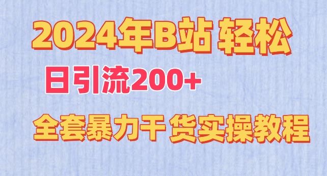 2024年B站轻松日引流200+的全套暴力干货实操教程【揭秘】-黑鲨创业网