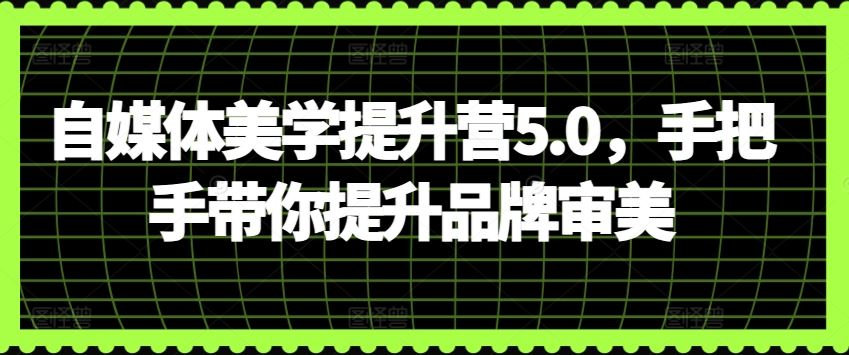 自媒体美学提升营5.0，手把手带你提升品牌审美-黑鲨创业网