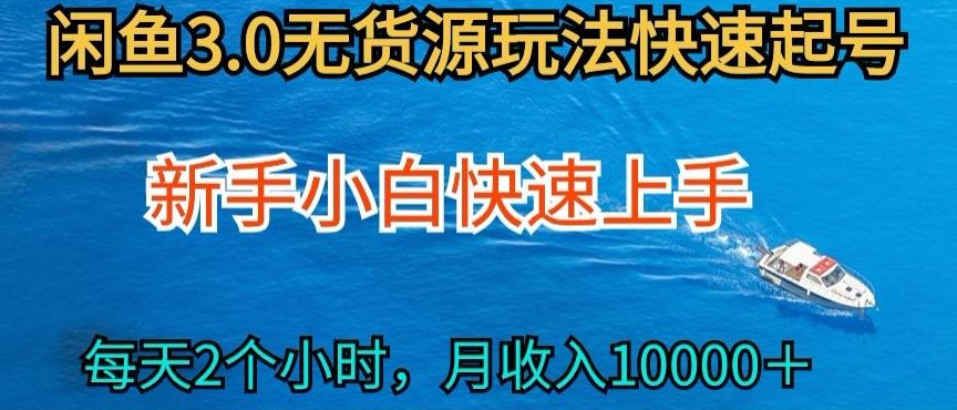 2024最新闲鱼无货源玩法，从0开始小白快手上手，每天2小时月收入过万【揭秘】-黑鲨创业网