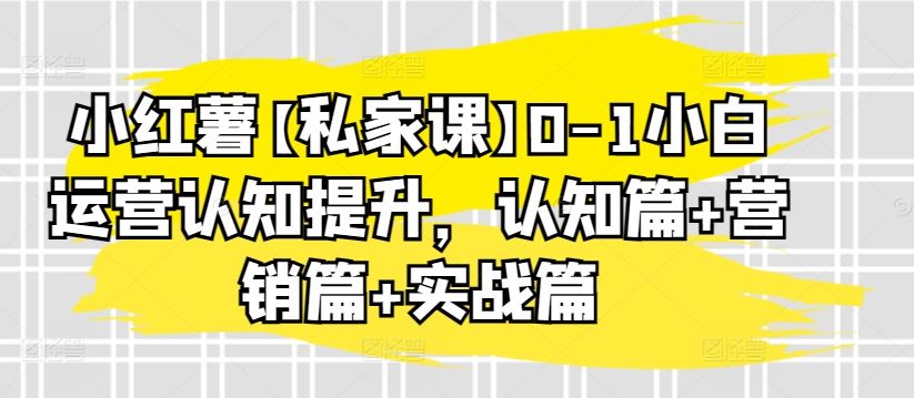 小红薯【私家课】0-1小白运营认知提升，认知篇+营销篇+实战篇-黑鲨创业网