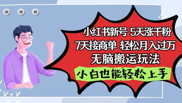 小红书影视泥巴追剧5天涨千粉，7天接商单，轻松月入过万，无脑搬运玩法【揭秘】-黑鲨创业网