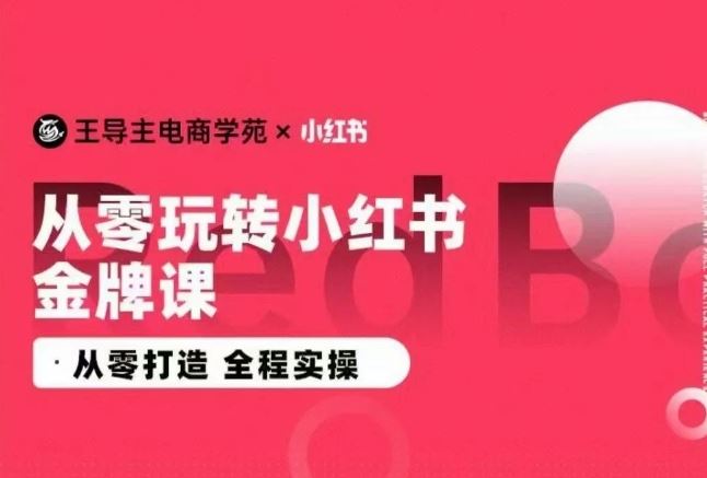 王导主·小红书电商运营实操课，​从零打造  全程实操-黑鲨创业网