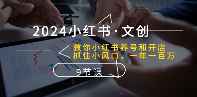 2024小红书文创：教你小红书养号和开店、抓住小风口 一年一百万 (9节课)-黑鲨创业网