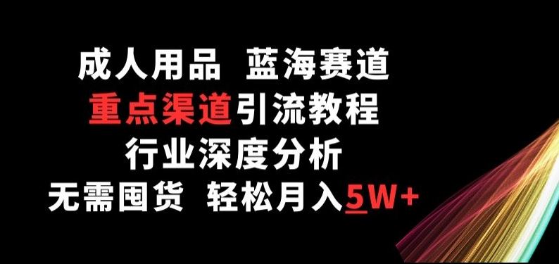 成人用品，蓝海赛道，重点渠道引流教程，行业深度分析，无需囤货，轻松月入5W+【揭秘】-黑鲨创业网