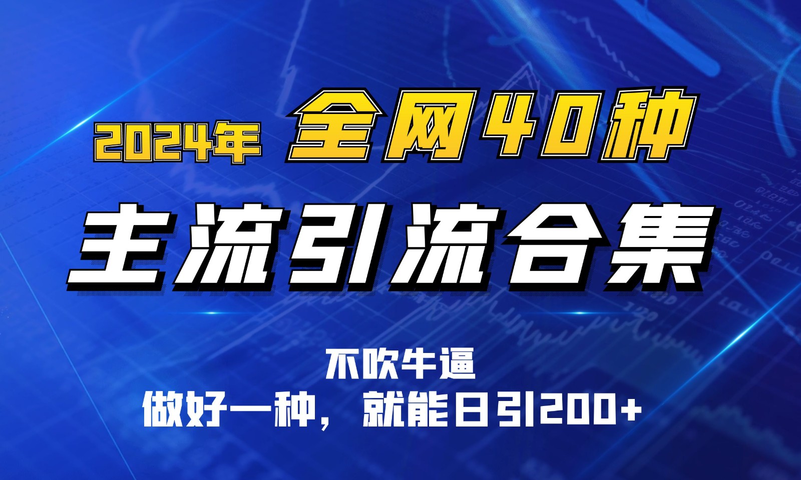 2024年全网40种暴力引流合计，做好一样就能日引100+-黑鲨创业网