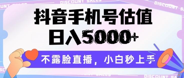 抖音手机号估值，日入5000+，不露脸直播，小白秒上手【揭秘】-黑鲨创业网