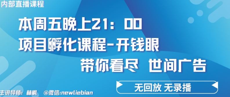 4.26日内部回放课程《项目孵化-开钱眼》赚钱的底层逻辑【揭秘】-黑鲨创业网