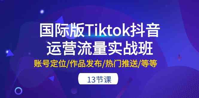 国际版Tiktok抖音运营流量实战班：账号定位/作品发布/热门推送/等等（13节）-黑鲨创业网