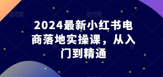 2024最新小红书电商落地实操课，从入门到精通-黑鲨创业网