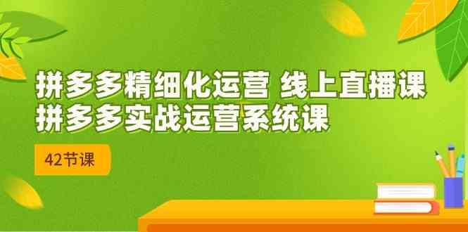 拼多多精细化运营 线上直播课：拼多多实战运营系统课（更新47节）-黑鲨创业网