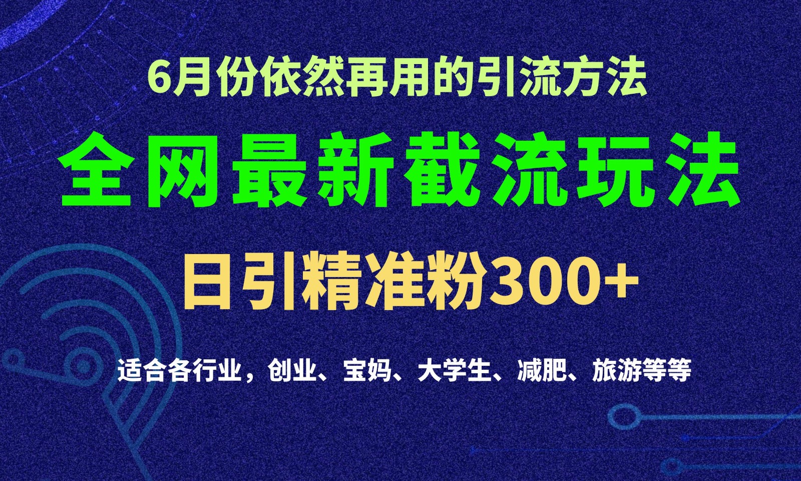 2024全网最新截留玩法，每日引流突破300+-黑鲨创业网