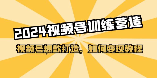 2024视频号训练营，视频号爆款打造，如何变现教程（20节课）-黑鲨创业网