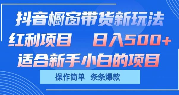 抖音橱窗带货新玩法，单日收益几张，操作简单，条条爆款【揭秘】-黑鲨创业网