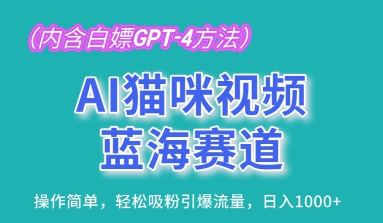 AI猫咪视频蓝海赛道，操作简单，轻松吸粉引爆流量，日入1K【揭秘】-黑鲨创业网