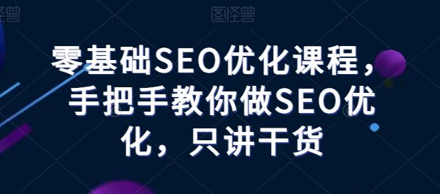 零基础SEO优化课程，手把手教你做SEO优化，只讲干货-黑鲨创业网