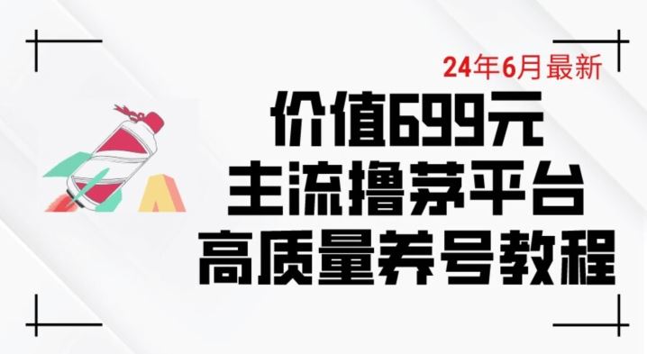 6月最新价值699的主流撸茅台平台精品养号下车攻略【揭秘】-黑鲨创业网