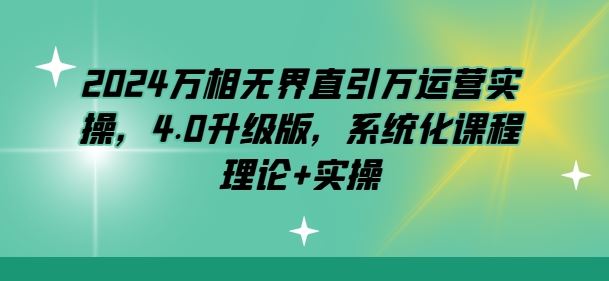 2024万相无界直引万运营实操，4.0升级版，系统化课程 理论+实操-黑鲨创业网