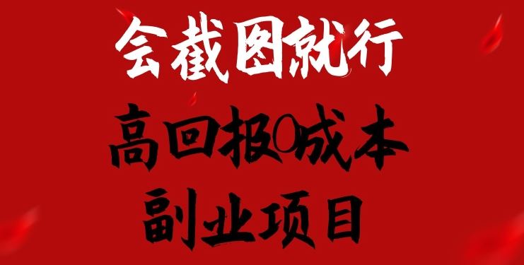 会截图就行，高回报0成本副业项目，卖离婚模板一天1.5k+【揭秘】-黑鲨创业网