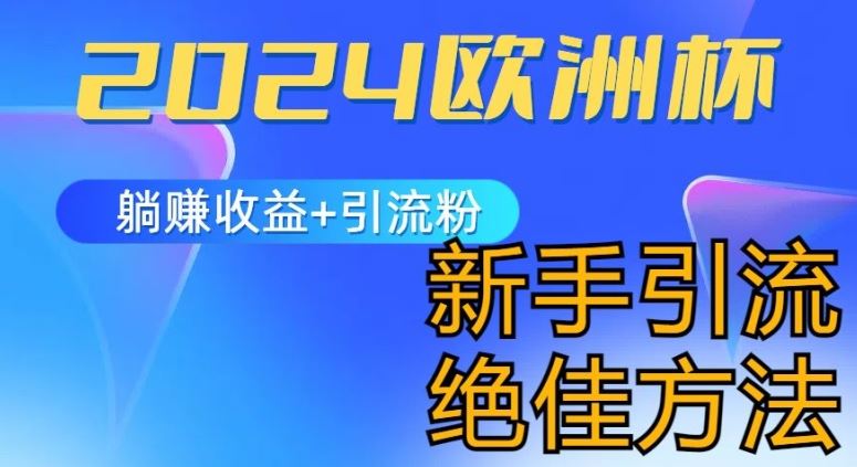 2024欧洲杯风口的玩法及实现收益躺赚+引流粉丝的方法，新手小白绝佳项目【揭秘】-黑鲨创业网