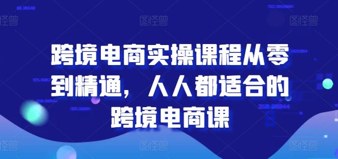 跨境电商实操课程从零到精通，人人都适合的跨境电商课-黑鲨创业网