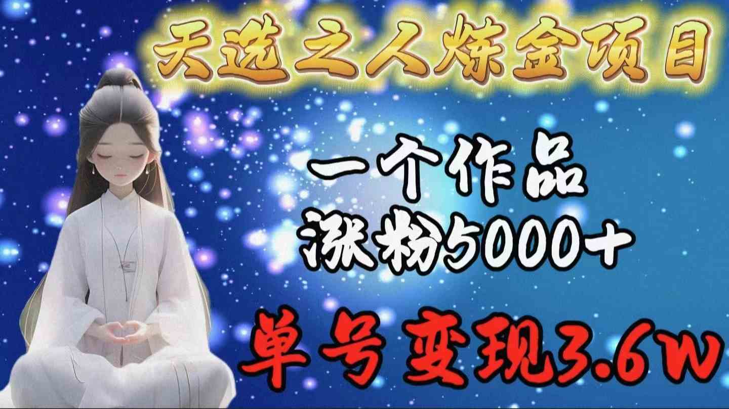 （9693期）天选之人炼金项目，一个作品涨粉5000+，单号变现3.6w-黑鲨创业网