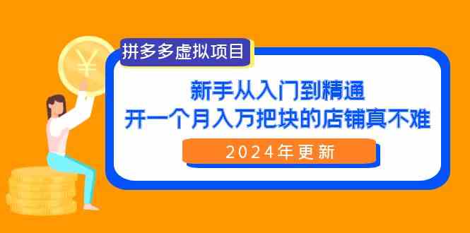 （9744期）拼多多虚拟项目：入门到精通，开一个月入万把块的店铺 真不难（24年更新）-黑鲨创业网