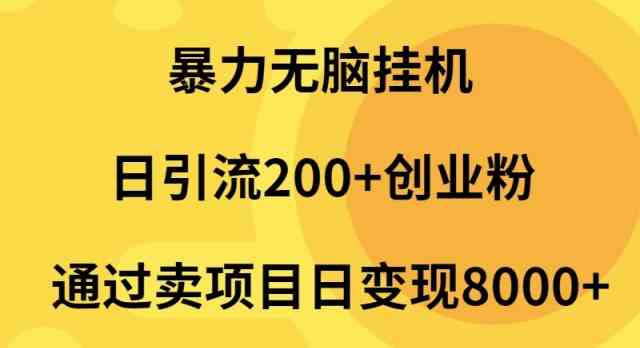 （9788期）暴力无脑挂机日引流200+创业粉通过卖项目日变现2000+-黑鲨创业网