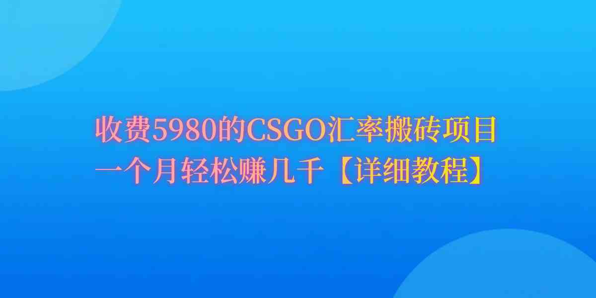 （9776期）CSGO装备搬砖，月综合收益率高达60%，你也可以！-黑鲨创业网