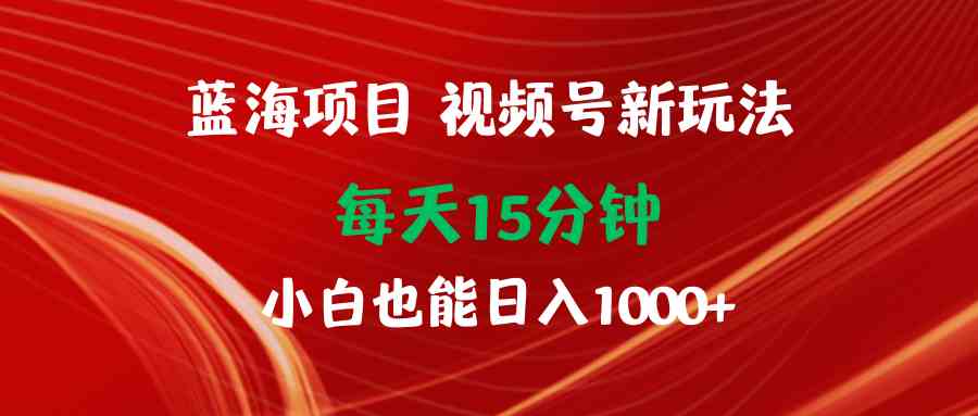 （9813期）蓝海项目视频号新玩法 每天15分钟 小白也能日入1000+-黑鲨创业网