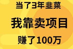 （10149期）当了3年韭菜，我靠卖项目赚了100万-黑鲨创业网