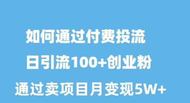 （10189期）如何通过付费投流日引流100+创业粉月变现5W+-黑鲨创业网