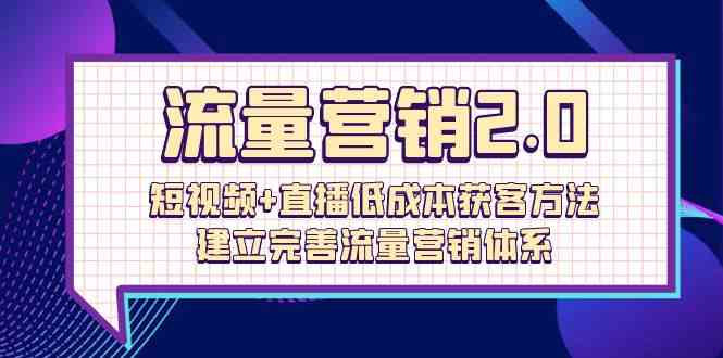 （10114期）流量-营销2.0：短视频+直播低成本获客方法，建立完善流量营销体系（72节）-黑鲨创业网