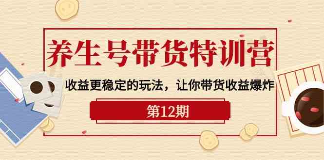 （10110期）养生号带货特训营【12期】收益更稳定的玩法，让你带货收益爆炸-9节直播课-黑鲨创业网