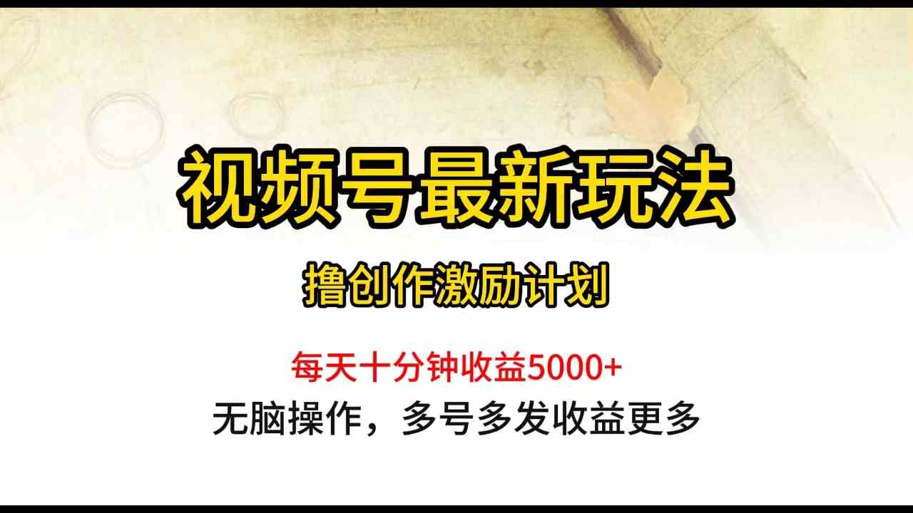 （10087期）视频号最新玩法，每日一小时月入5000+-黑鲨创业网