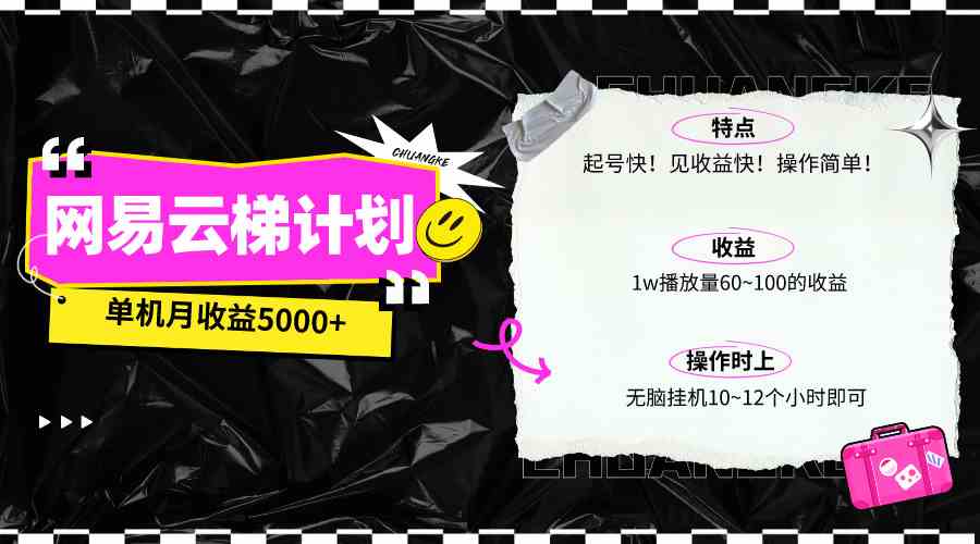 （10063期）最新网易云梯计划网页版，单机月收益5000+！可放大操作-黑鲨创业网