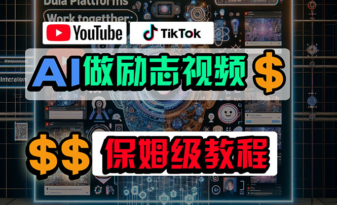 （10520期）利用AI制作励志视频，在YouTube和TikTok赚钱，小白可做（附工具）-黑鲨创业网