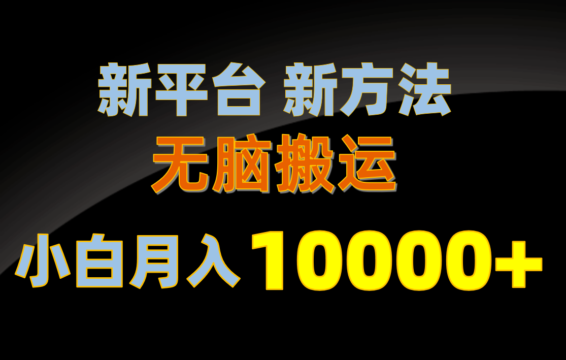 （10605期）新平台新方法，无脑搬运，月赚10000+，小白轻松上手不动脑-黑鲨创业网