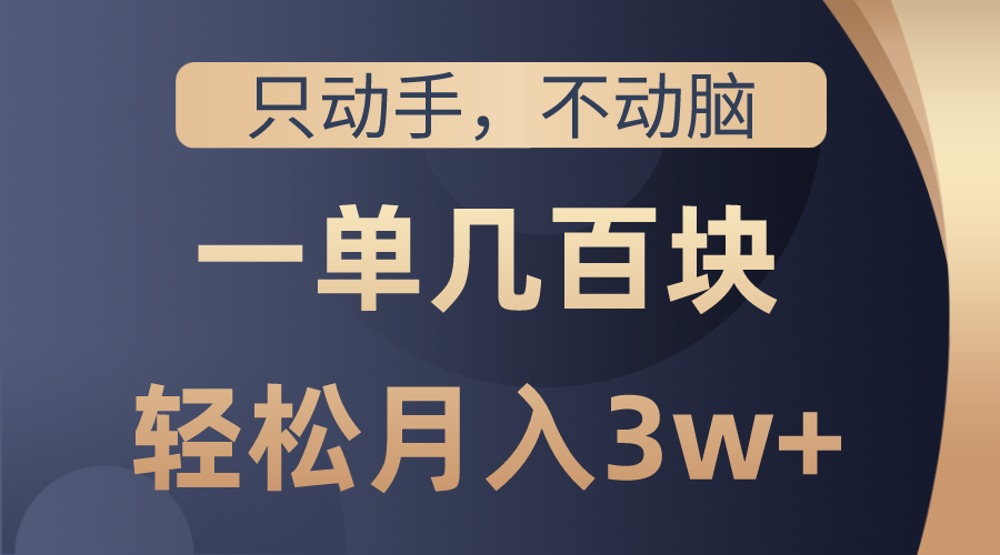 （10561期）只动手不动脑，一单几百块，轻松月入3w+，看完就能直接操作，详细教程-黑鲨创业网