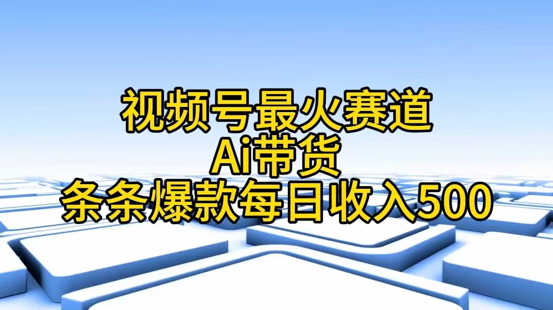 （11038期）视频号最火赛道——Ai带货条条爆款每日收入500-黑鲨创业网