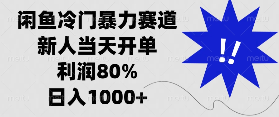 闲鱼冷门暴力赛道，新人当天开单，利润80%，日入1000+-黑鲨创业网