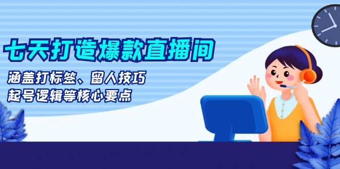 七天打造爆款直播间：涵盖打标签、留人技巧、起号逻辑等核心要点-黑鲨创业网