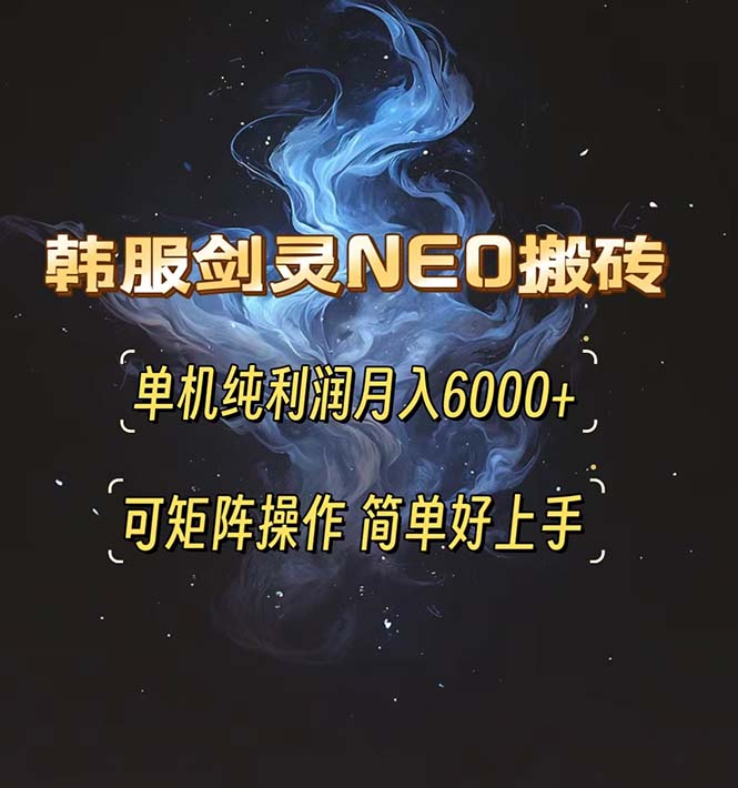 韩服剑灵NEO搬砖攻略，单机纯利润月入6000+ 可矩阵操作，简单好上手。-黑鲨创业网