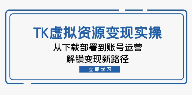 TK虚拟资料变现实操：从下载部署到账号运营，解锁变现新路径-黑鲨创业网