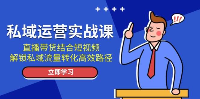 私域运营实战课：直播带货结合短视频，解锁私域流量转化高效路径-黑鲨创业网