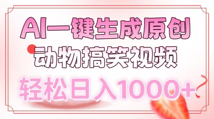 AI一键生成原创动物搞笑视频，轻松日入1000+-黑鲨创业网