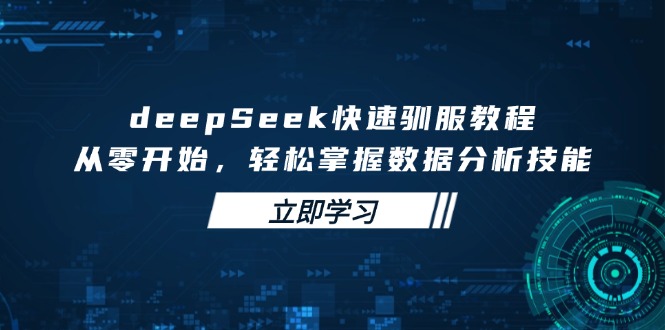 deepSeek快速驯服教程，从零开始，轻松掌握数据分析技能-黑鲨创业网