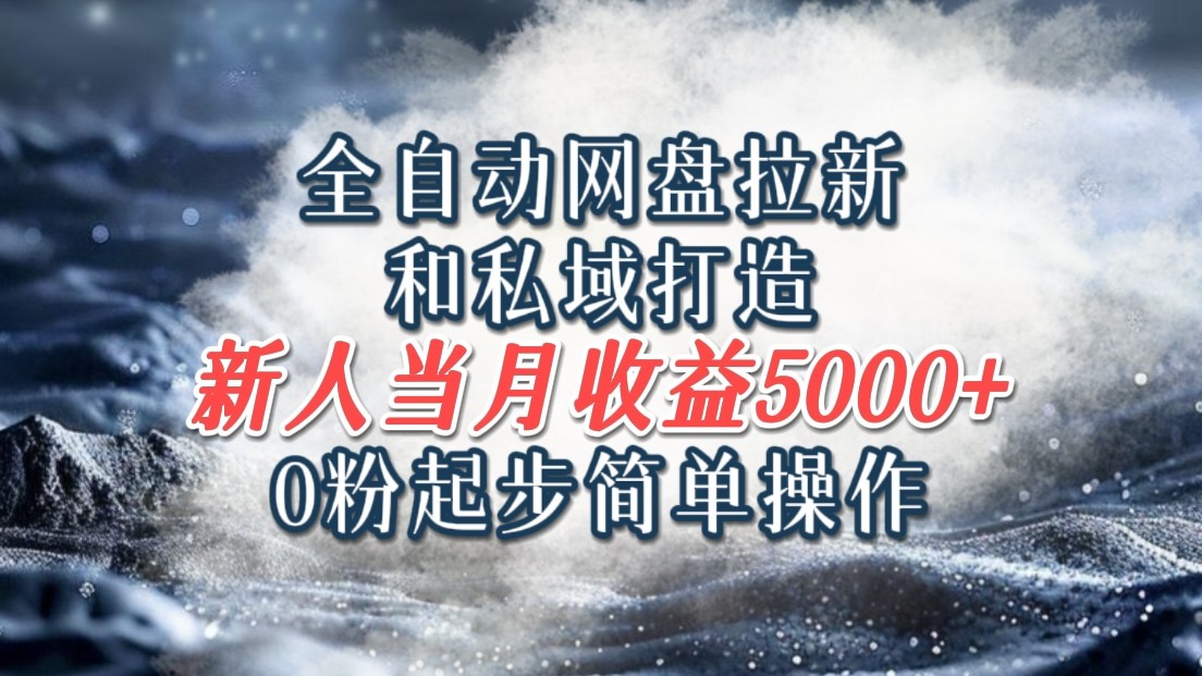 全自动网盘拉新和私域打造，0粉起步简单操作，新人入门当月收益5000以上-黑鲨创业网