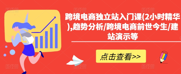 跨境电商独立站入门课(2小时精华),趋势分析/跨境电商前世今生/建站演示等-黑鲨创业网