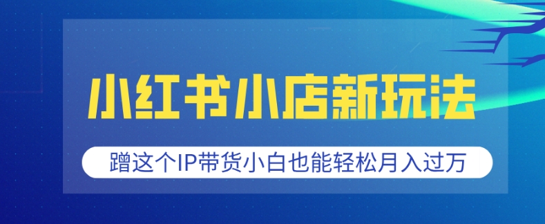 小红书小店新玩法，蹭这个IP带货，小白也能轻松月入过W【揭秘】-黑鲨创业网